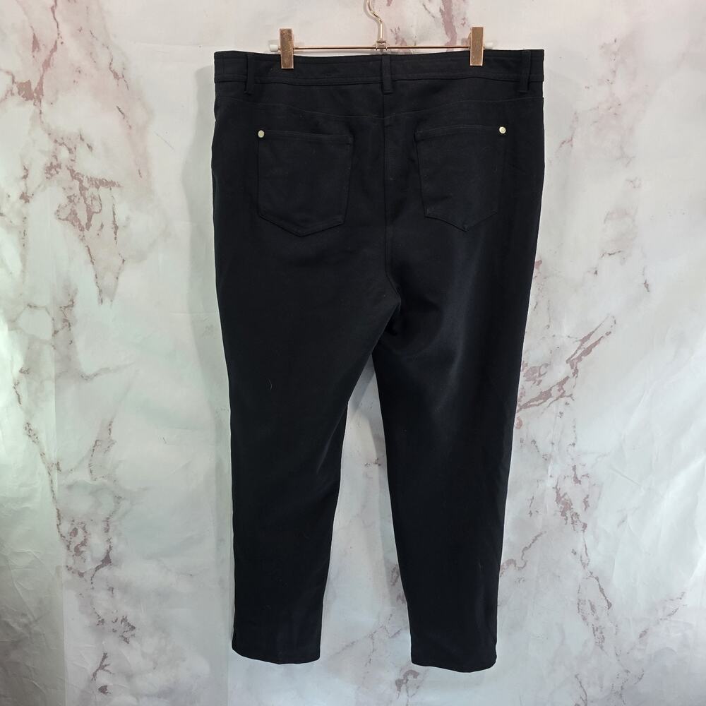 Chicos Pants Womens 2.5 14 X 25 Black High Rise Knit Stretch Office Crop Petite